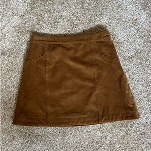 Suede mini skirt